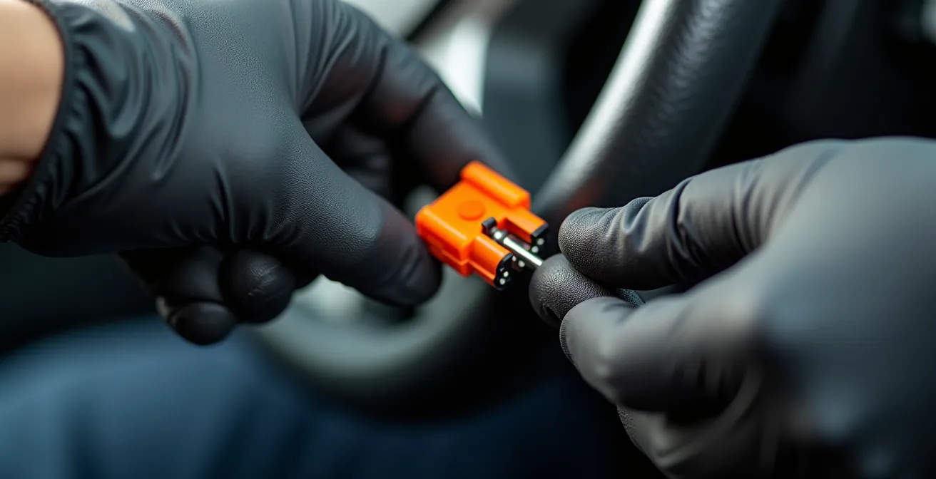 Veilige demontage van airbag bij stuurwielvervanging met professioneel gereedschap
