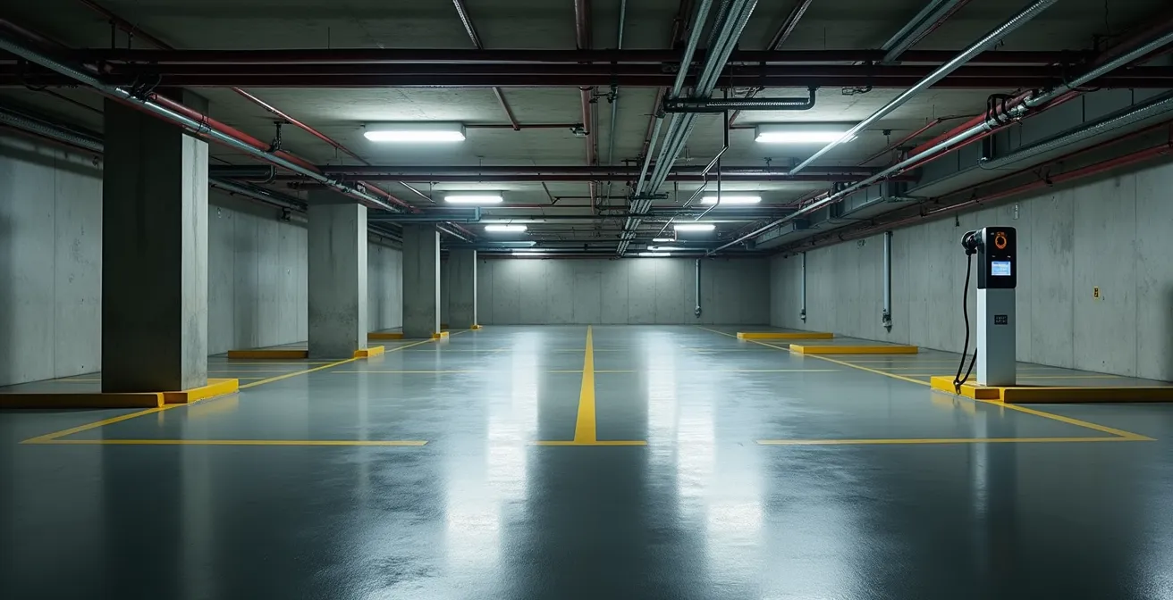 Ondergrondse parkeergarage appartement met laadpaalinfrastructuur