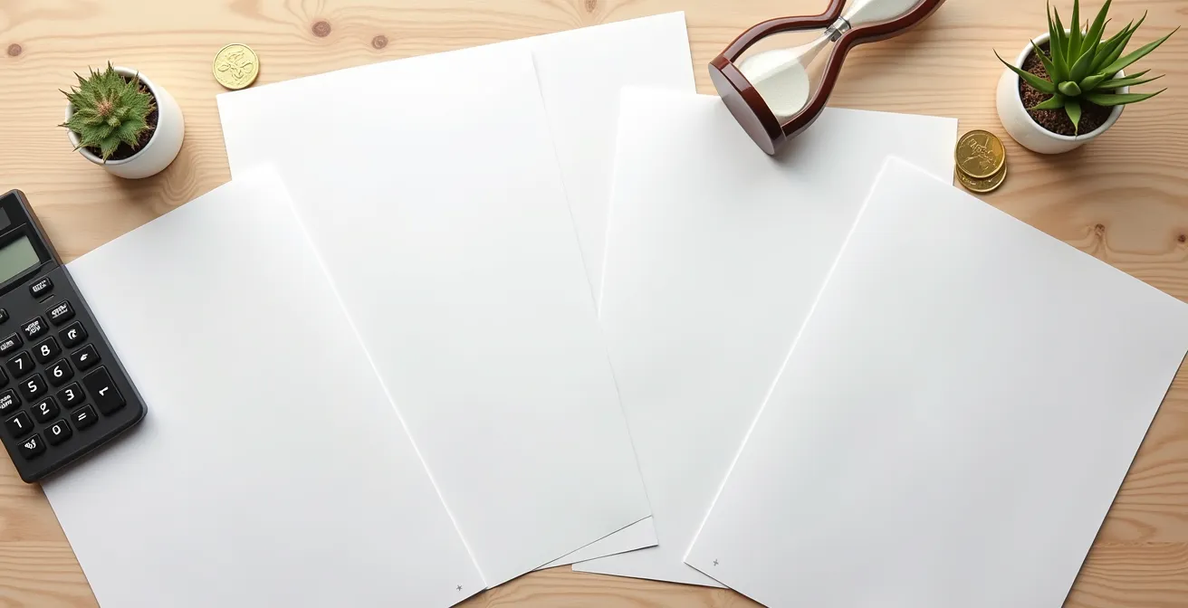 Overzicht van belastingdocumenten op een bureau als symbool voor de definitieve BIV