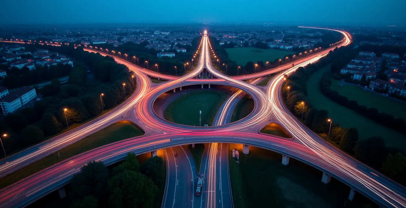 Visualisatie van dynamische routeplanning rond de Brusselse ring
