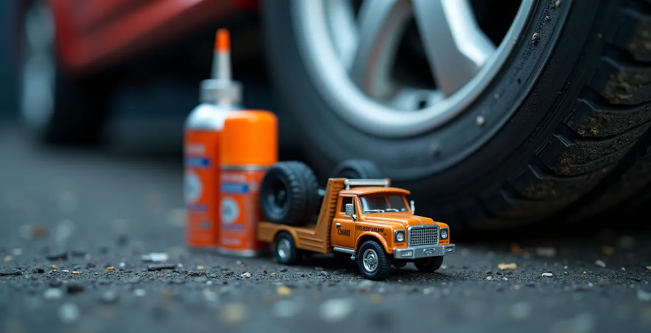 Vergelijking reparatieopties bij lekke band