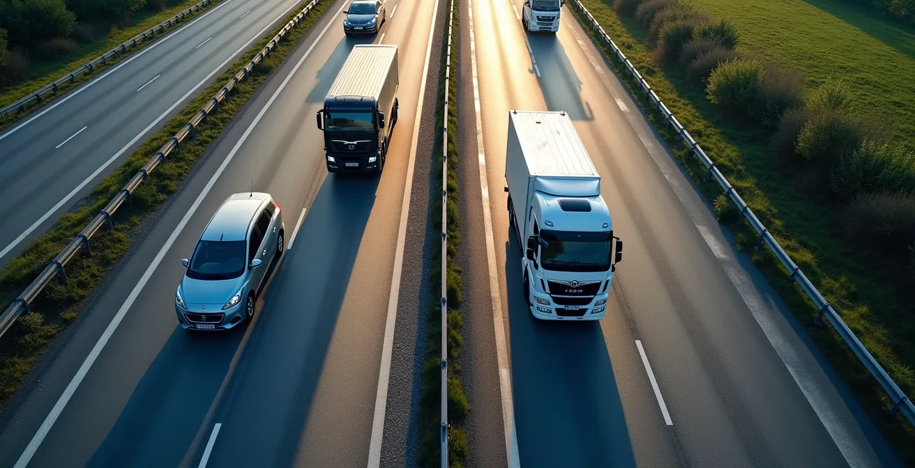 Ritsen bij wegversmalling met meerdere voertuigen op Belgische snelweg