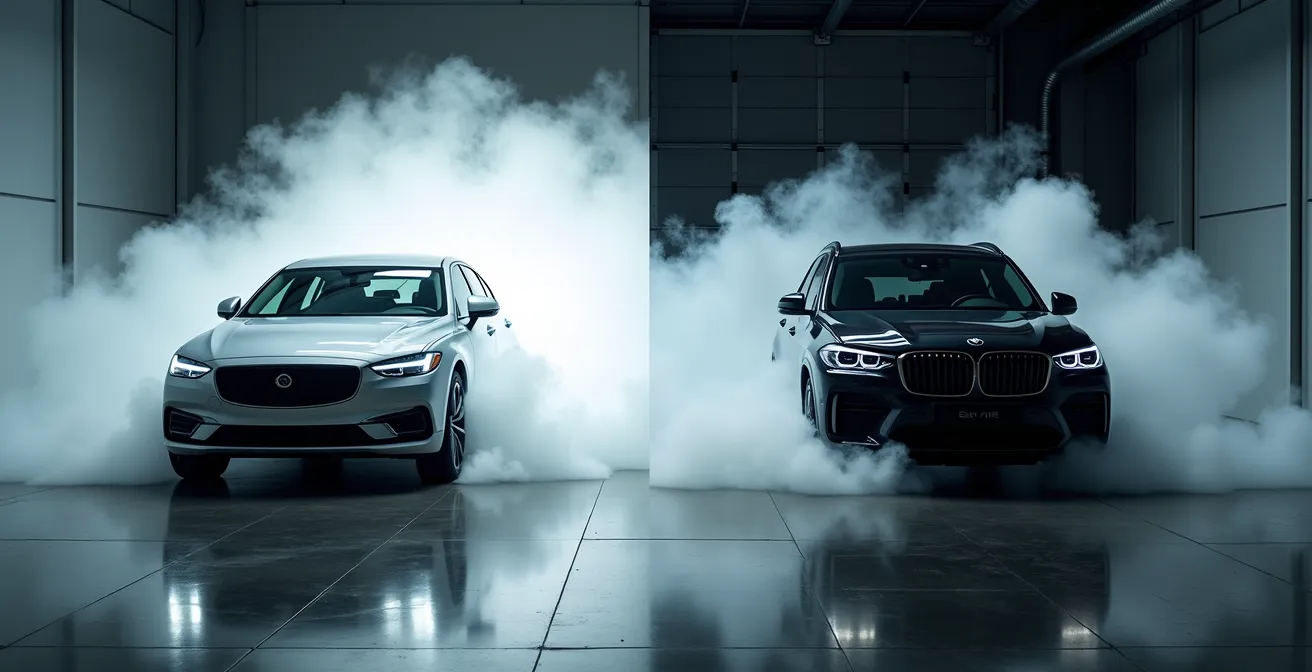 Vergelijking luchtweerstand tussen SUV en sedan op snelweg