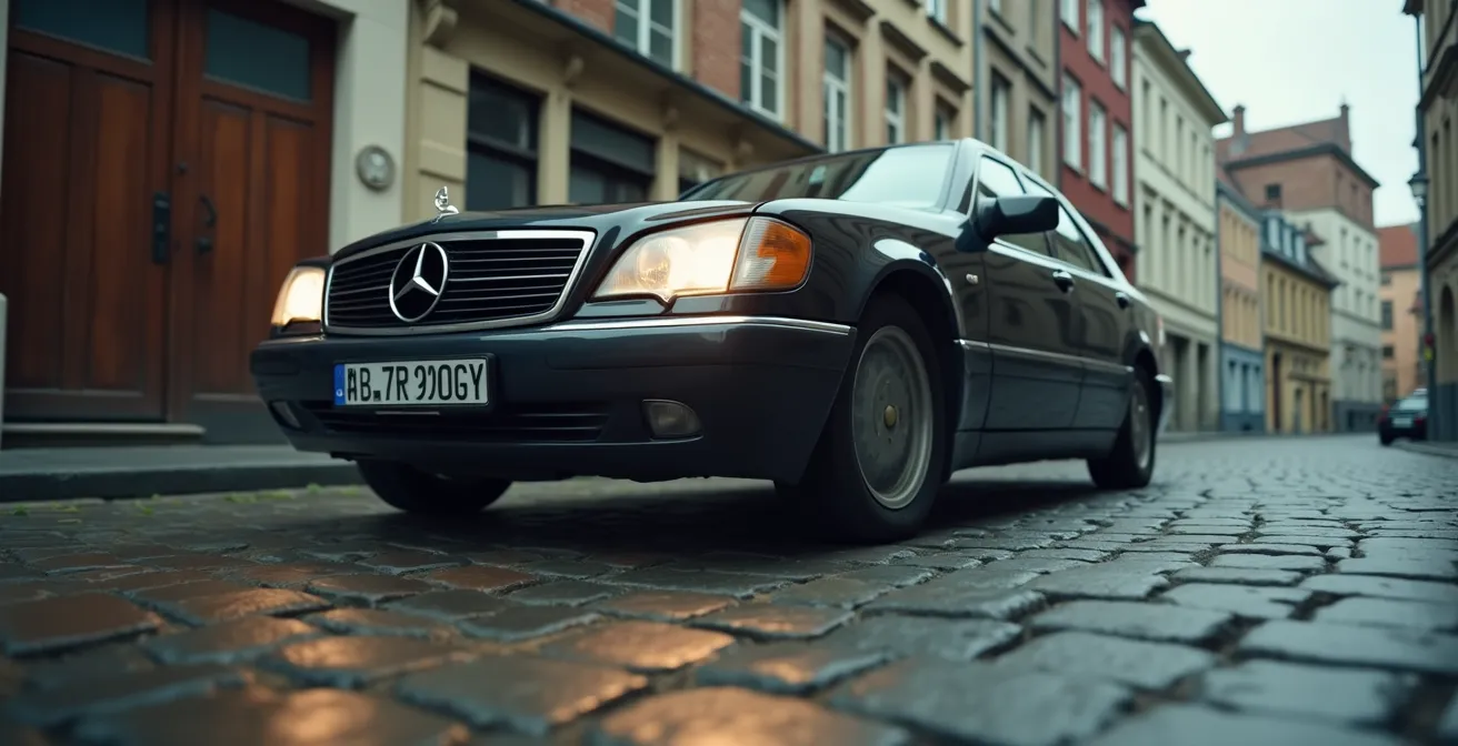 Auto rijdend over typische Belgische kasseien met focus op wielophanging