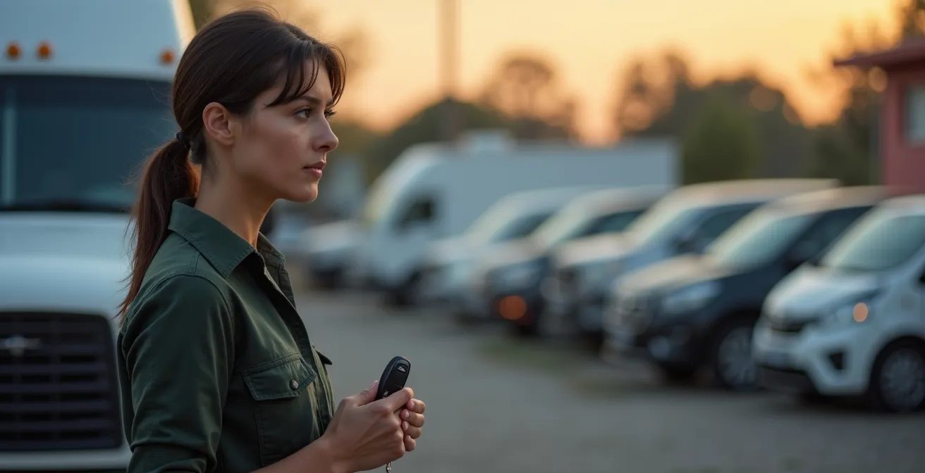 Tweedehands dieselauto op parkeerplaats met prijskaartje dat naar beneden wijst