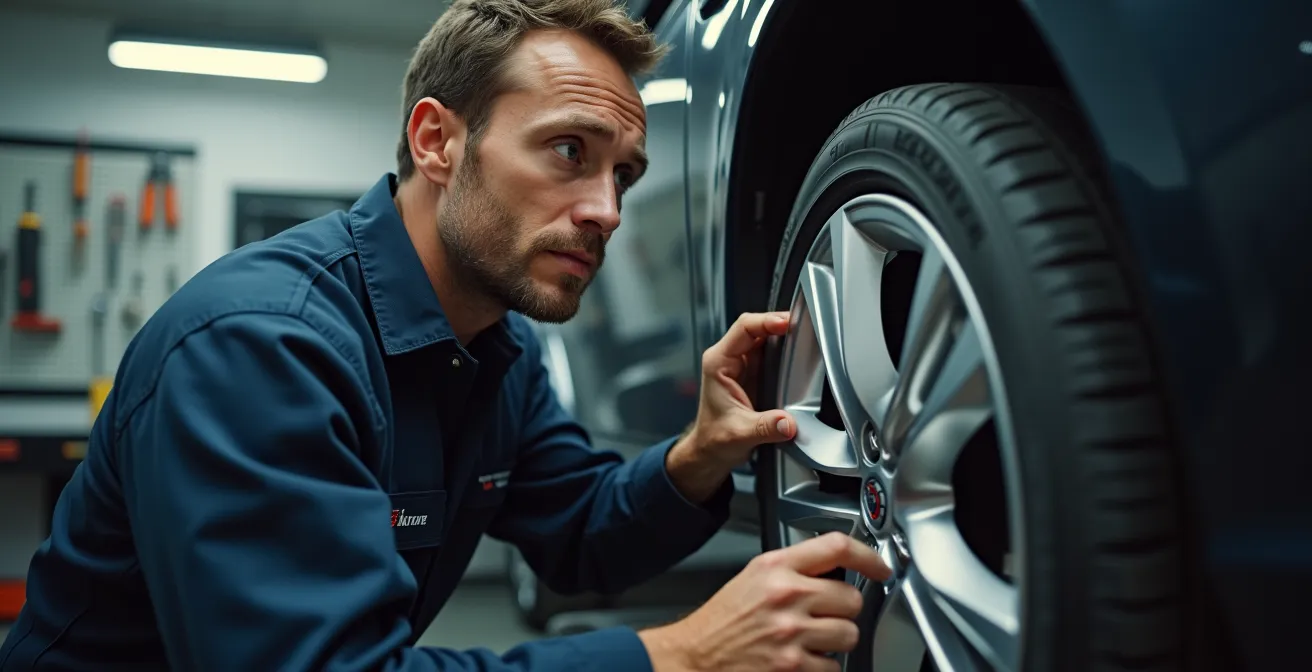 Professionele wielgeometrie meting na verlaging in Belgische garage