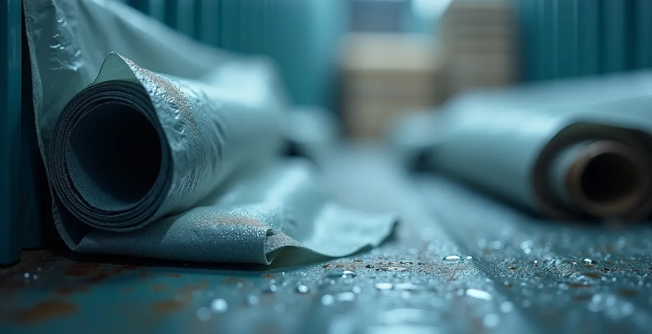 Detailopname van vochtbestendige verpakking voor binnenvaart transport